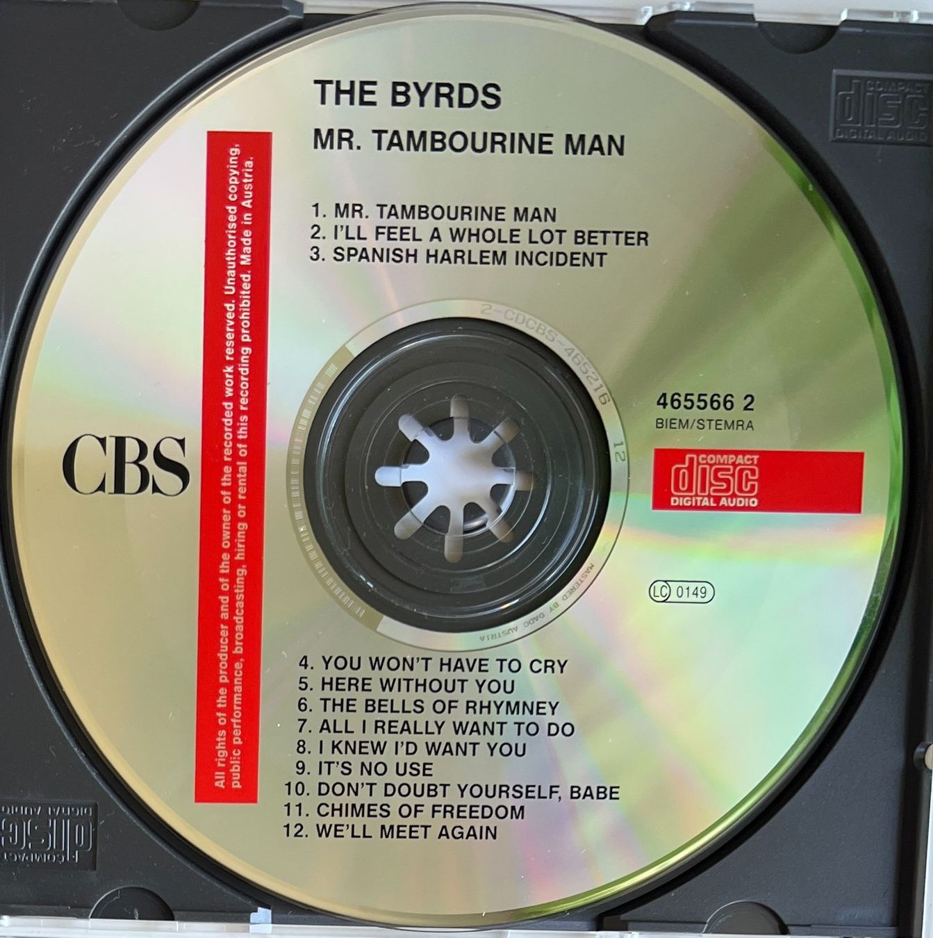 CD: BYRDS /  Mr.Tambourine Man – Usato da Bischofszell venduto da kustavi 2