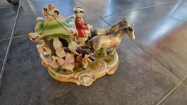 Porzellan Barocke Kutsche mit Pferden, Gräfenthal Porzellan