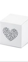 Geschenkbox weiss mit Herzmuster, ideal für Gastgeschenke