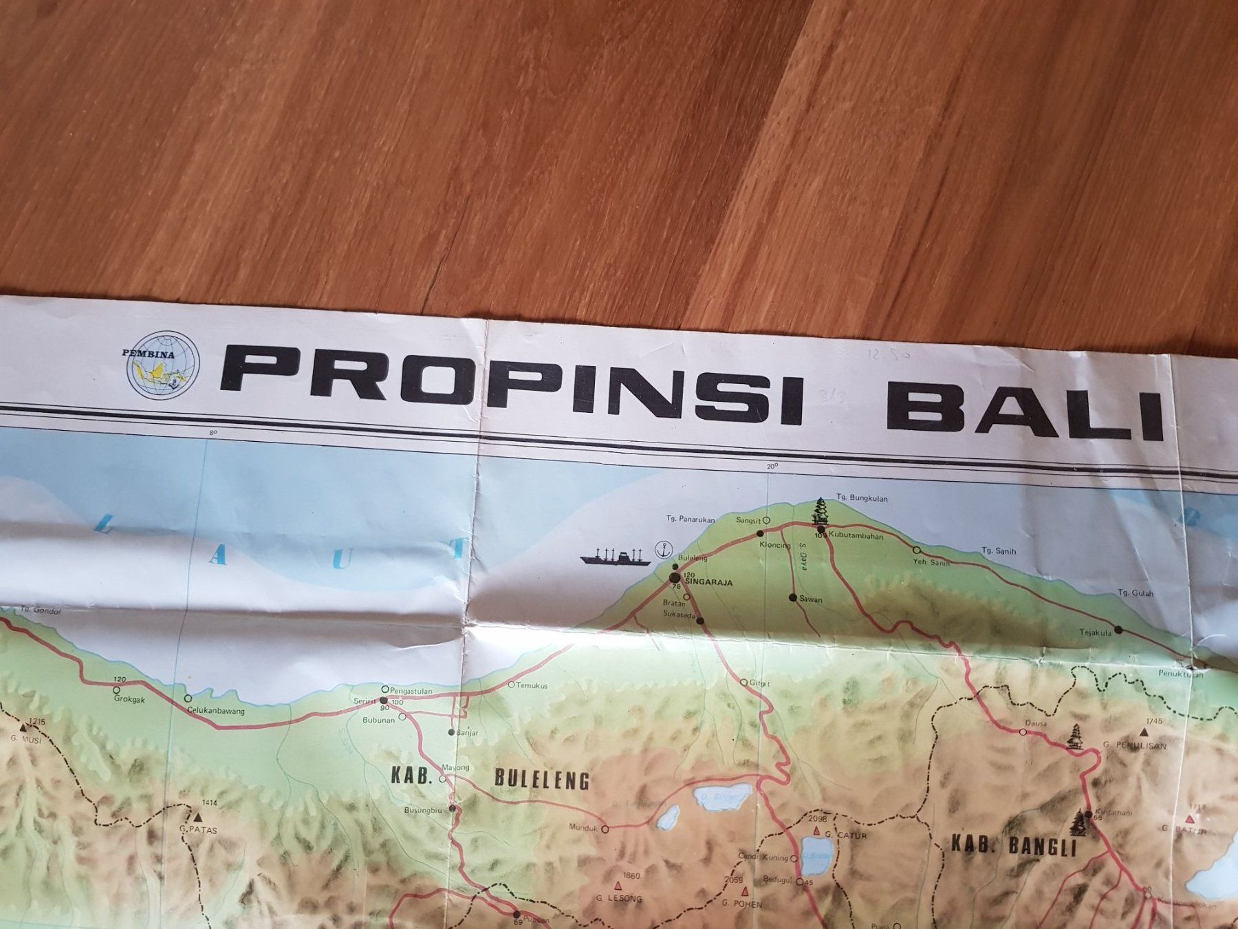 Landkarten & Atlanten: Land Karte 1981 Propinsi Bali – Gebraucht aus Walterswil BE von Lonitti
