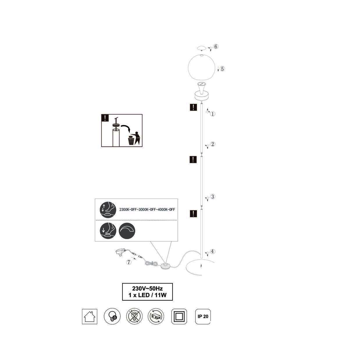 Lampadari & plafoniere: LED Stehleuchte, CCT, 130 cm Höhe – Nuovo (secondo la descrizione) da Kreuzlingen venduto da Smart-Light 8