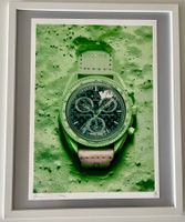 DEATH NYC Pop Art „Moonswatch & Vuitton“ rare AP + cadre