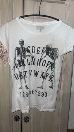 Zara T-Shirt mit Skelett-Motiv,  S