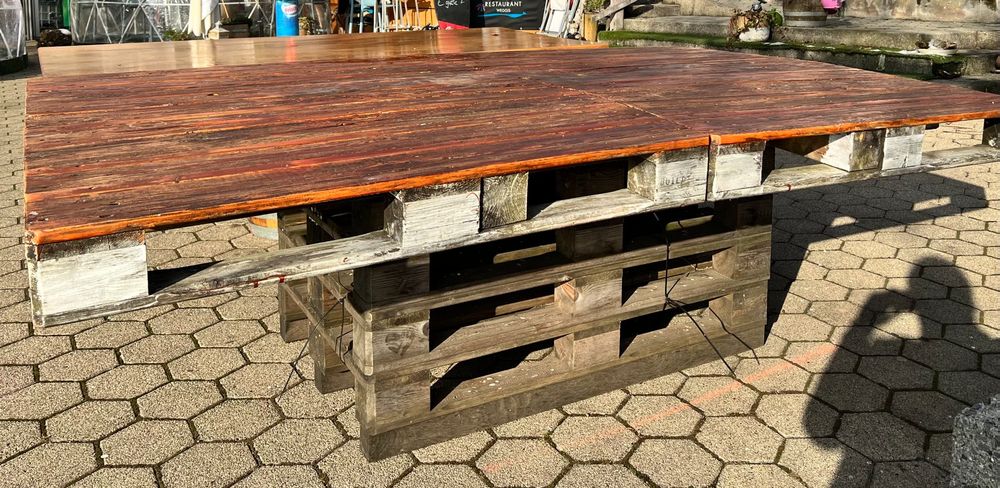 Massiver Paletten Holz Tisch für Garten 12 Plätze Kaufen auf Ricardo