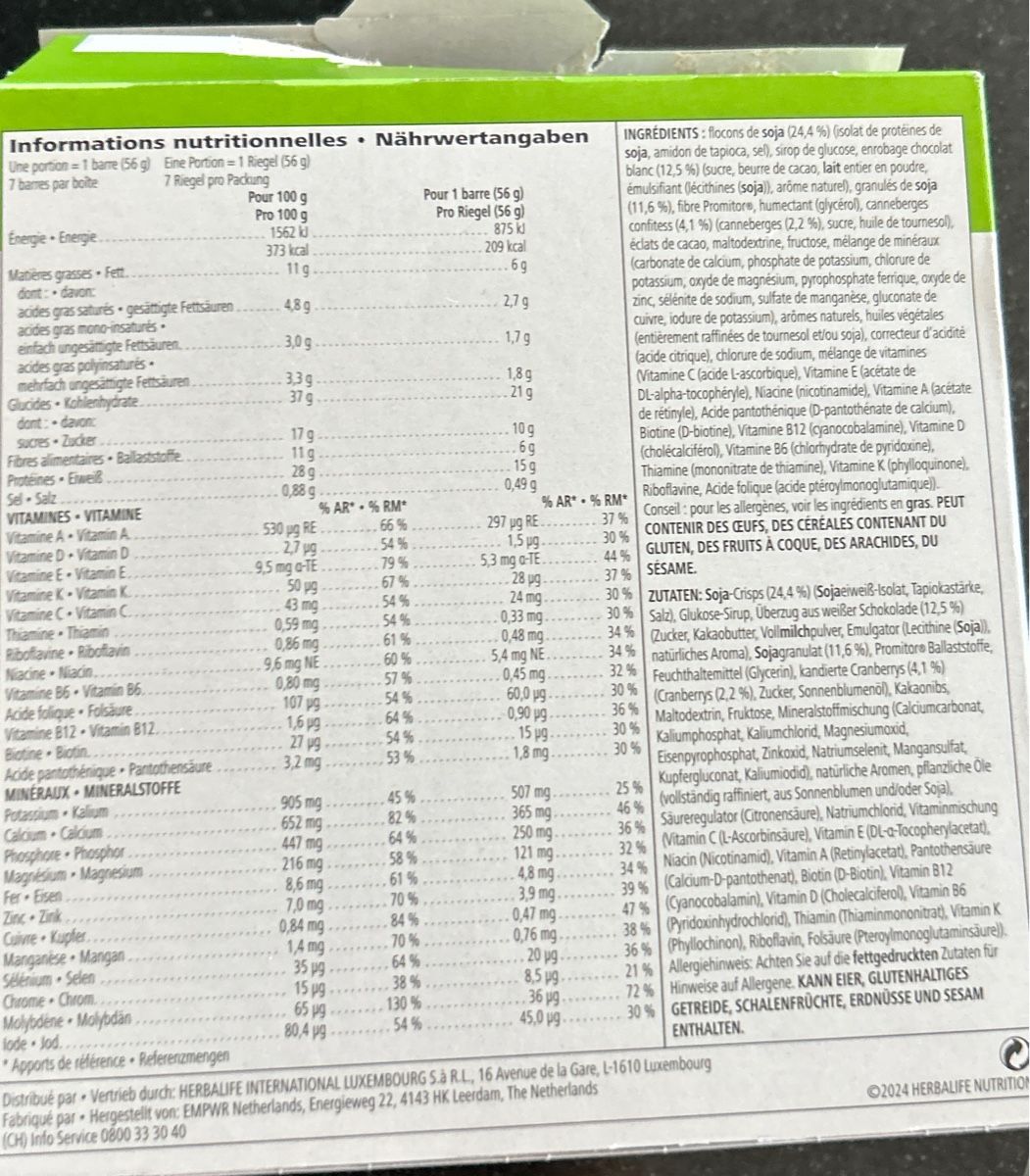 Herbalife Aliments & Spécialités: Express Formula 1 Riegel von Herbalife – Neuf (Voir description) à Erlinsbach SO par hallon480 1