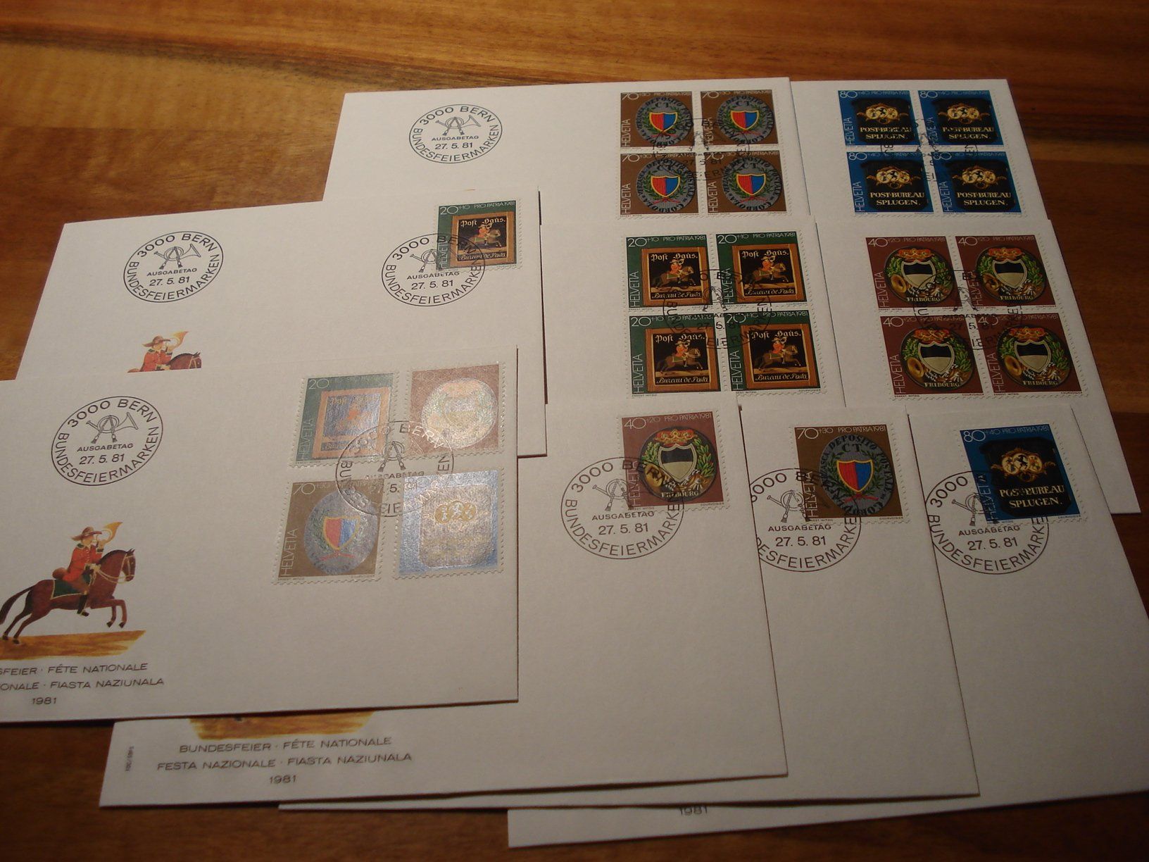 Tutti i francobolli: Pro Patria 1981, FDC Satz, Einzel + 4erblocks, 9 Belege – Usato da Niederwil AG venduto da morostahu 1