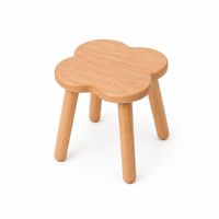 Norvia Kleeblatt Holzhocker  Massivholz