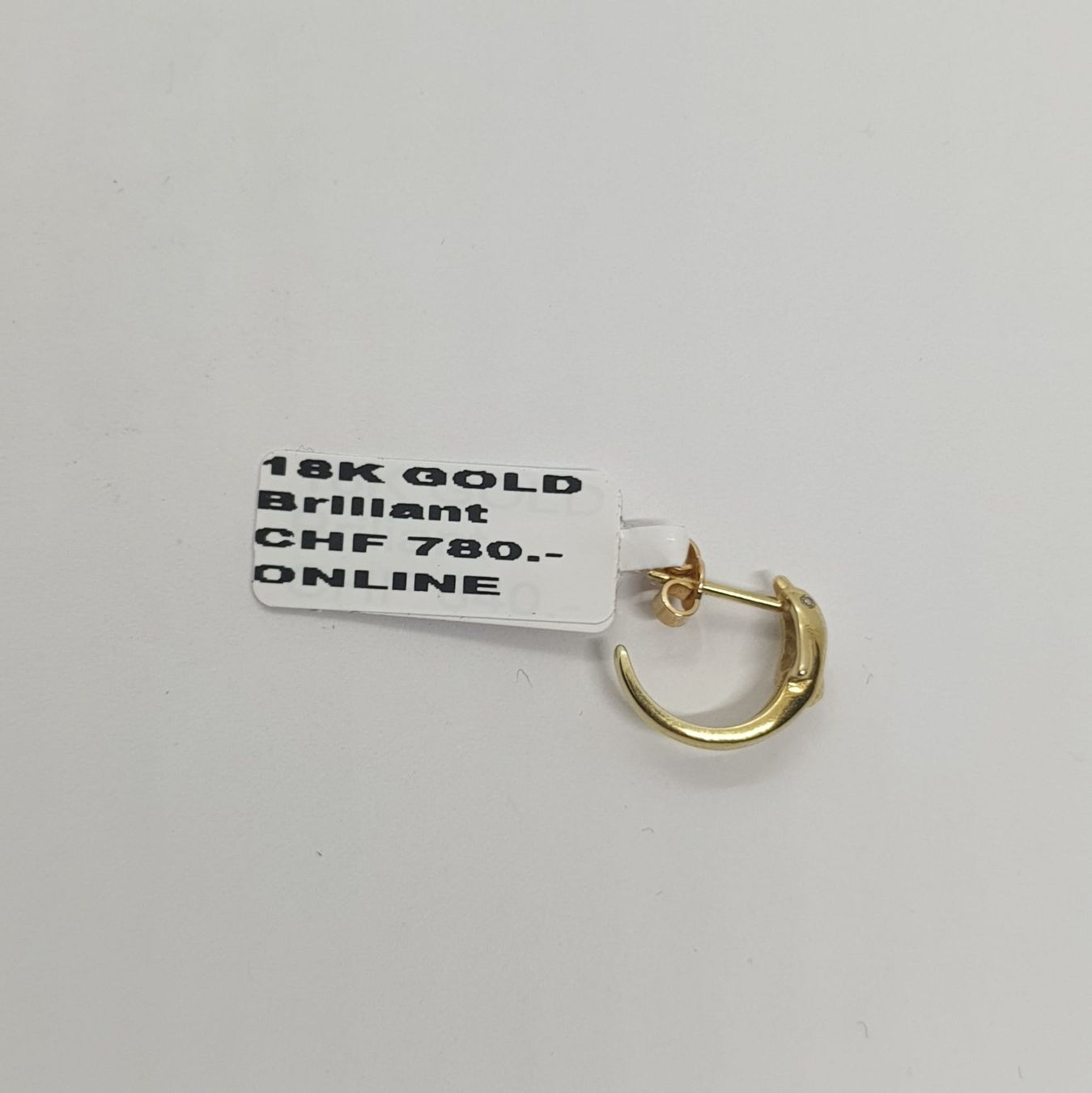 Orecchini pendenti & Orecchini a lobo: Echt 18K Gold - Delfin Diamant Ohrstecker – Usato da Luzern venduto da Luzern-Goldhaus