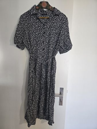 Leo- Sommerkleid, Grösse 48, Schwarz/Weiss