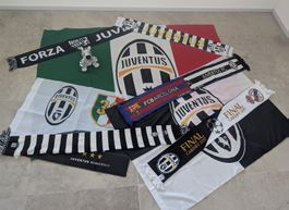 Diverse Fussballschals und Fahnen Juventus FC