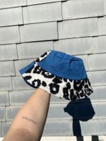 Trendiger Bucket Hat/ Fischerhut mit Kuhmuster, Unikat!