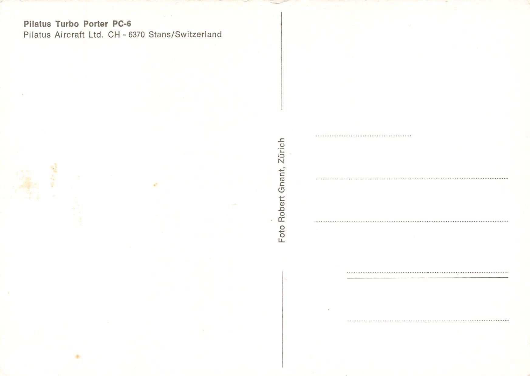 Cartoline postali: Pilatus turbo PC 6 stans flugzeug – Usato da Biasca venduto da Blenio71 1