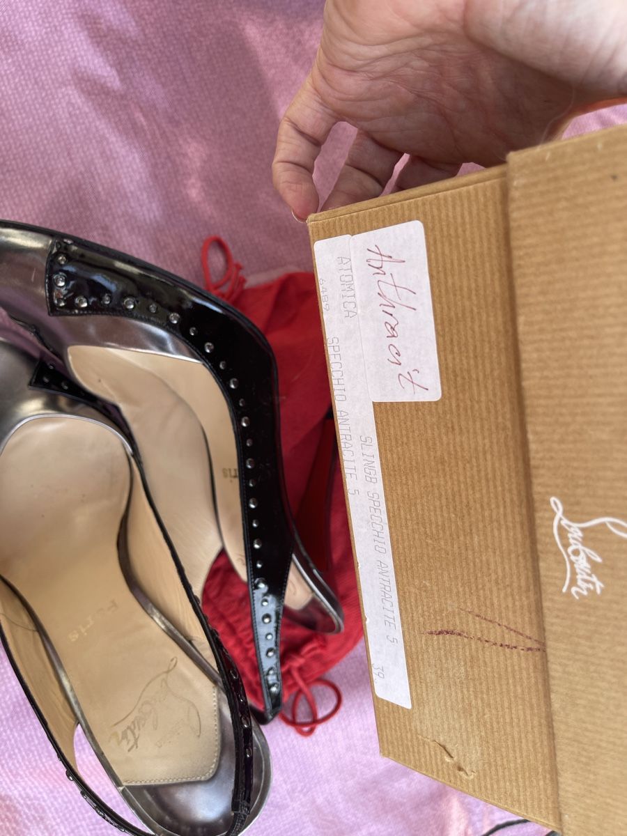 Christian Louboutin Scarpe da donna: Louboutin Sling Pumps Gr.39,5 Silber/Schwarz – Usato da Rüschlikon venduto da leo_mwz2 6