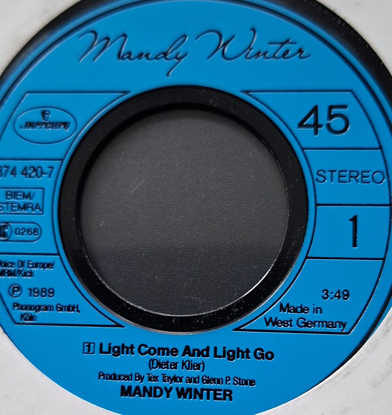 Dischi in vinile: Vinyl-Single Mandy Winter - Light Come And Light Go – Usato da Langenthal venduto da Modo39
