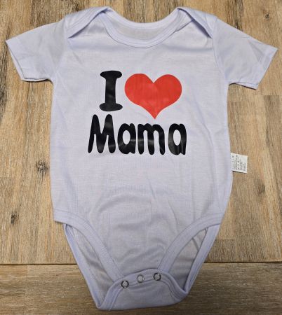 Baby Body weiss mit Aufdruck I Love Mama neuwertig