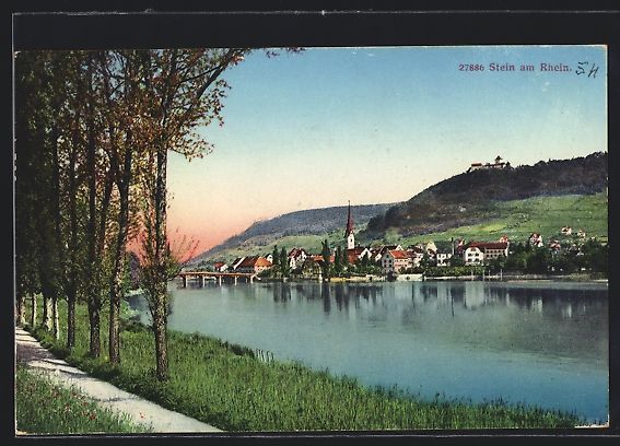 Cartoline postali: Stein am Rhein, Ortsansicht über den Fl – Usato da Berlin venduto da bartko-reher