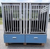 Hundetransportbox Aluminium mit zwei Schubladen neu