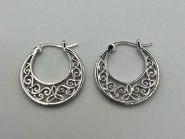 Boucles d'oreilles motifs arabesques en Argent 925