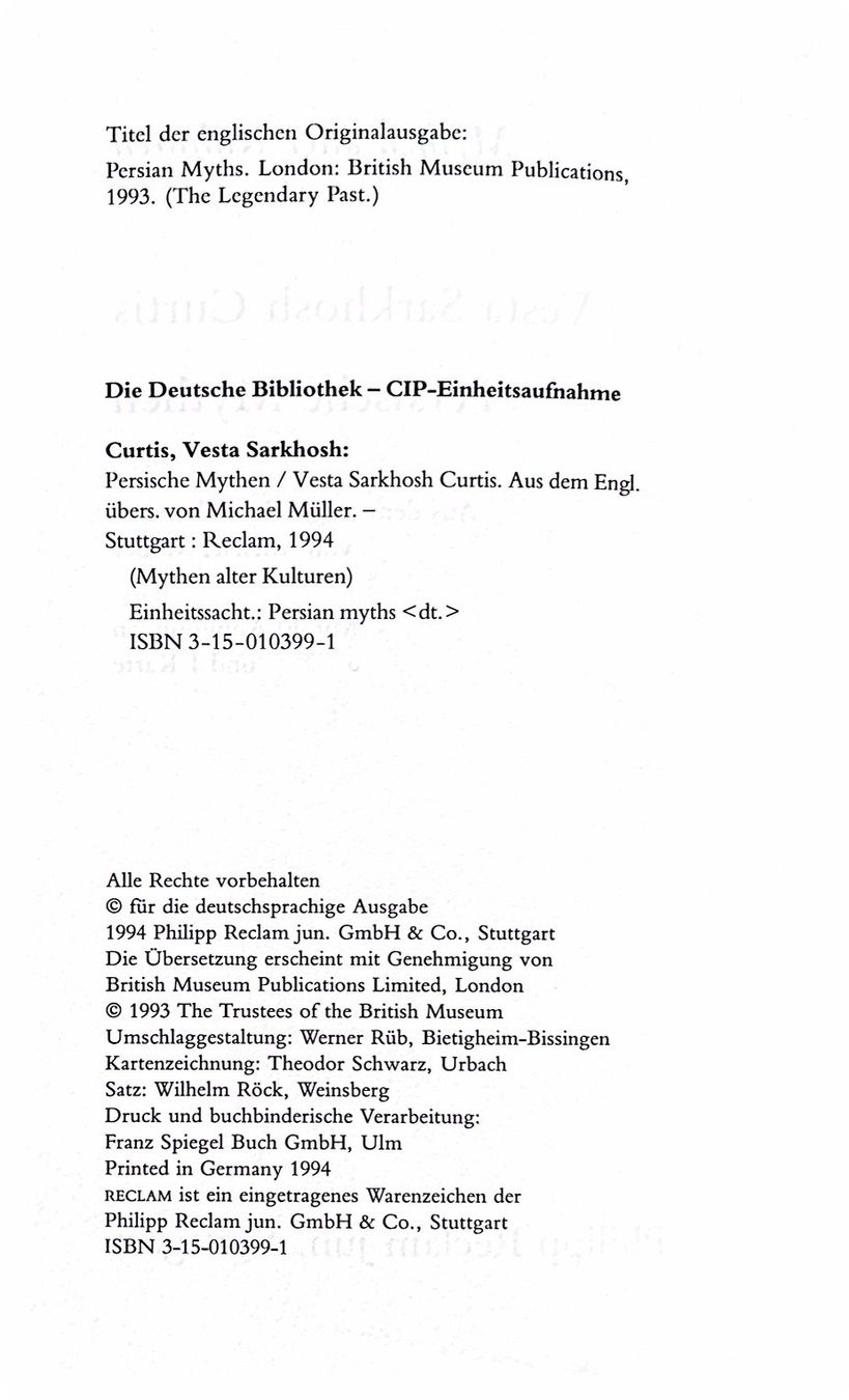 Libri: Persische Mythen – Nuovo (secondo la descrizione) da Sarnen venduto da Livres 2