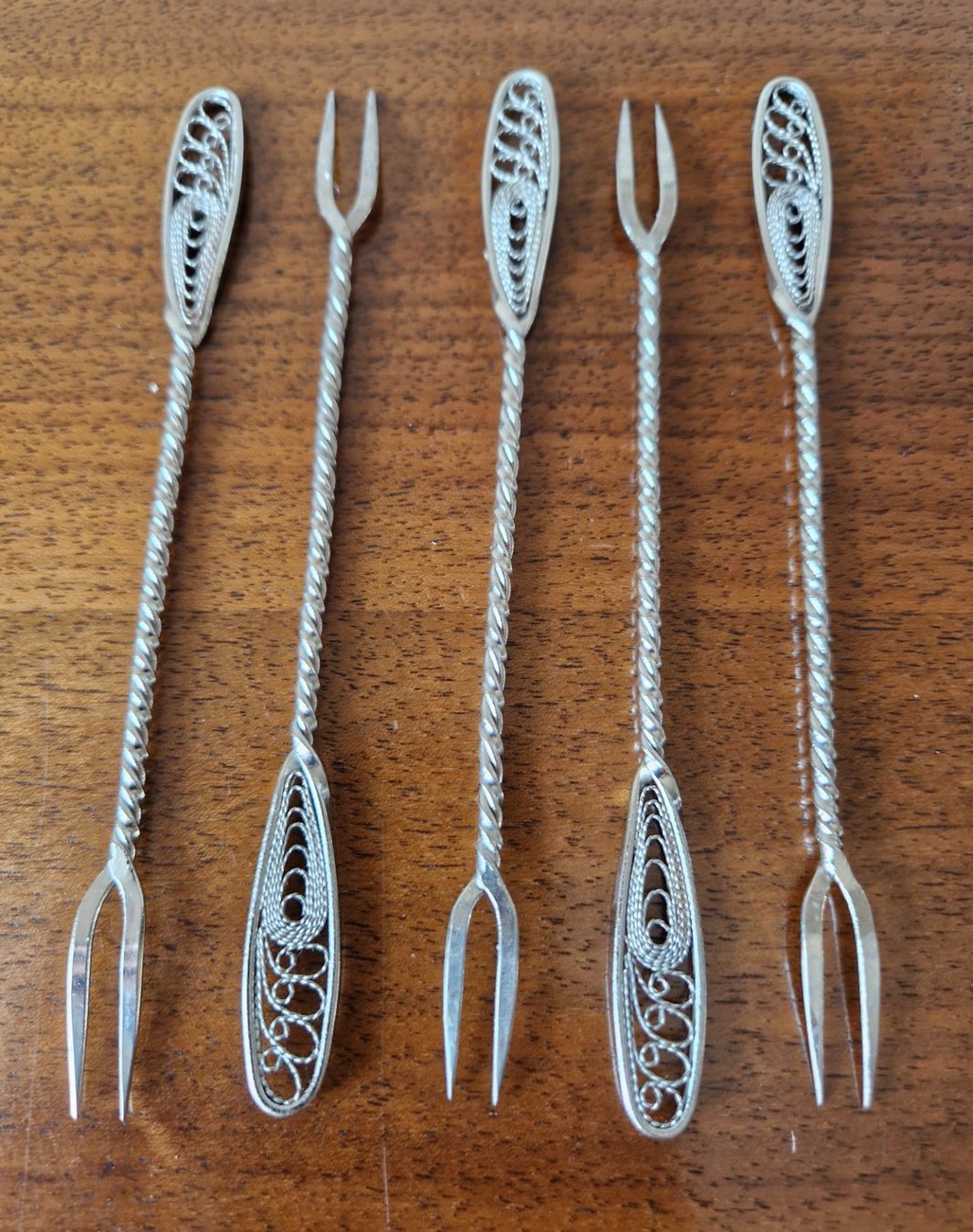 Forchette: 5er Set Vintage Cocktailgabeln – Usato da Bern venduto da Antikbatik 6