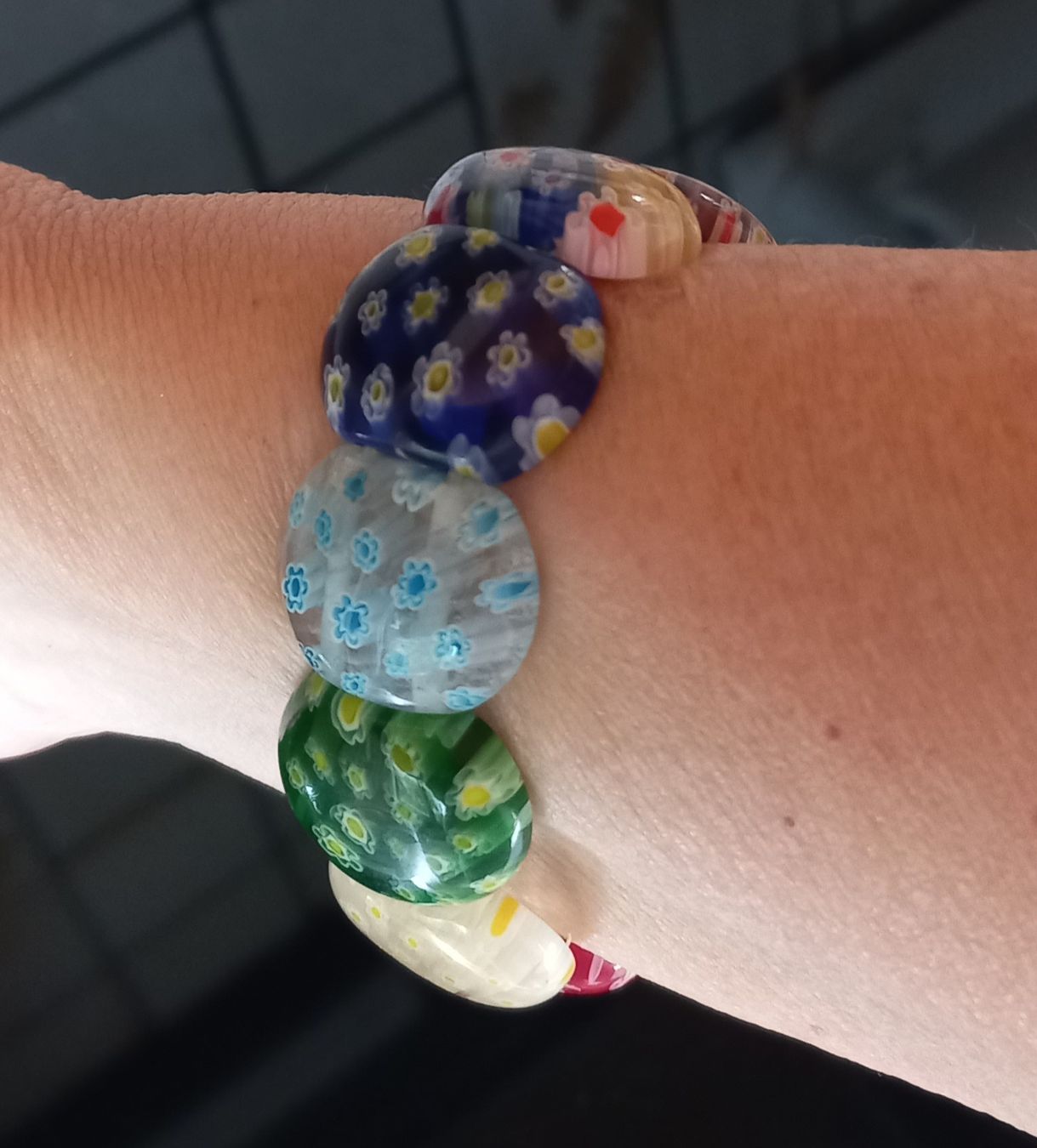Murano Bracciali & Braccialetti: Armband Murano Glas farbig Millefiori  – Usato da Buchs AG venduto da Dzirul 6