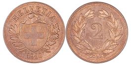 2 Rappen von 1910 (Stempelglanz)