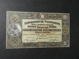 Schweiz 1939, 5 Franken  - ungefaltet