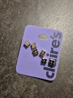 Claire's Ohrstecker, 3er Set, mehrfarbig