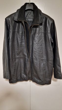 Leder Jacket Schwarz von  Authentich Wear Herren, Gr. 52 /54