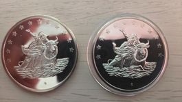 10 Euro >Gedenkmedallie, 1998, versilbert, 30 mm