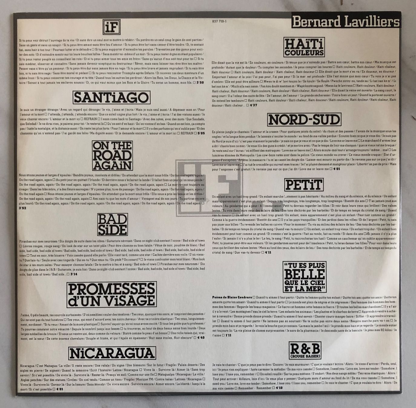 Dischi in vinile: BERNARD LAVILLIERS - IF – Usato da Poliez-Pittet venduto da Newtown-Records 2