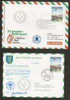 2 Belege Flugpost 1986  Ballon Irland Luftpost