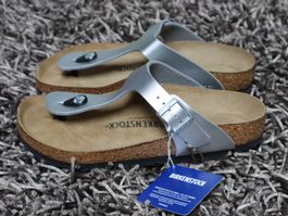 Birkenstock, Gizeh, Gr. 38, silber, NEU