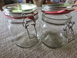 2x Glass Jar. Storage Container kitchen use