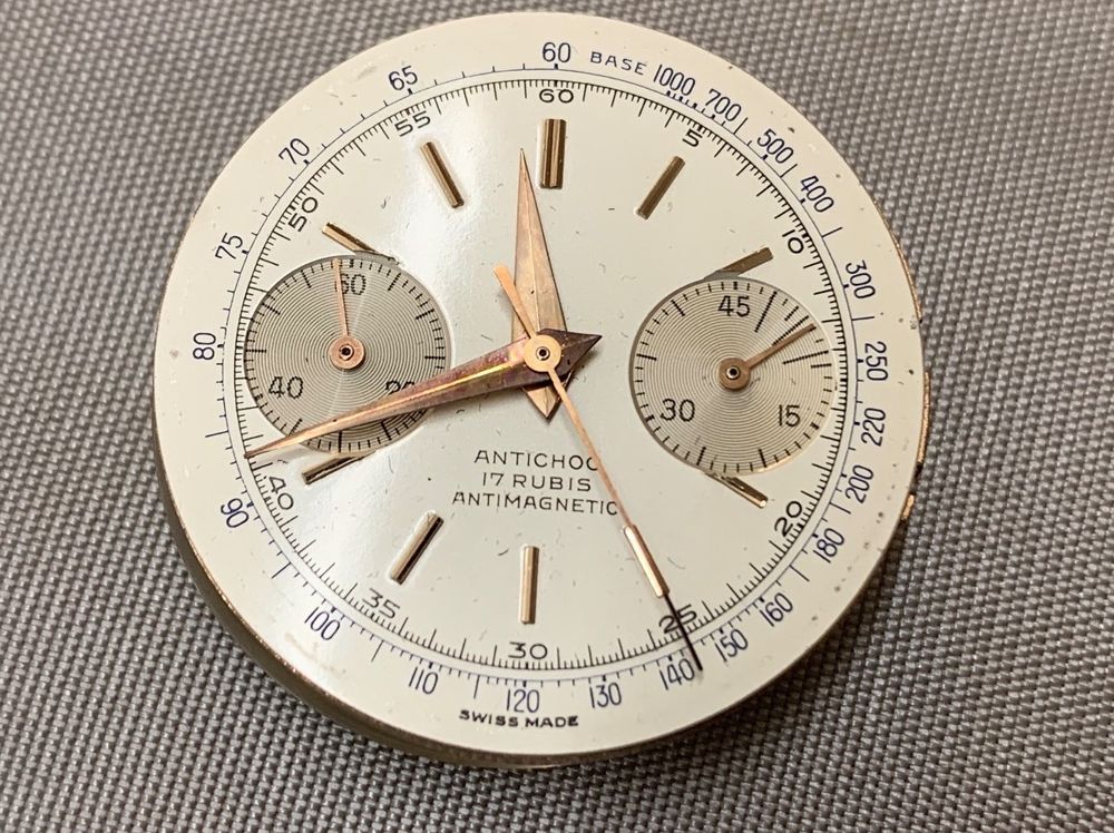 Cadran De Montre Vintage Pour Mouvement Chronographe Valjoux 23 - Diamètre 31.8 Mm