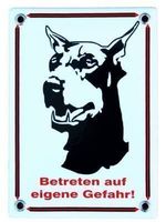 Emailschild - Dobermann «Betreten auf..»
