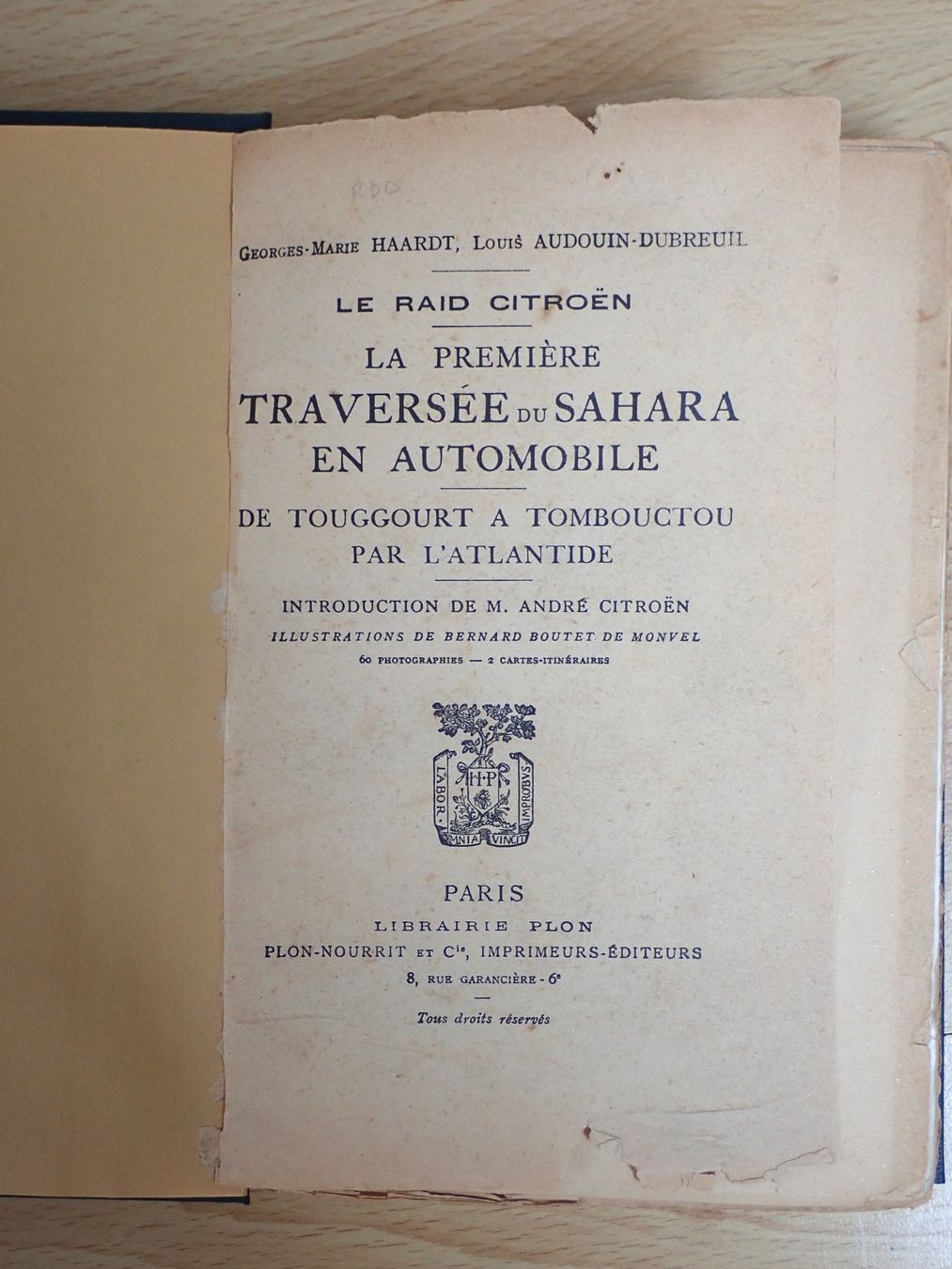 Livres: Le Raid Citroen - Haardt / Audouin - EO 1923 - I – D'occasion à Winterthur par 602ccm 2