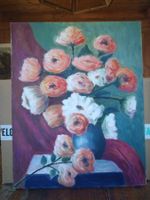 Ölgemälde Blumenstrauss 40x50cm guter Zustand