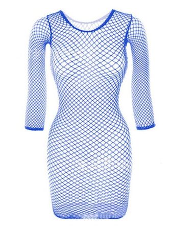 NEUES blaues Eotik Netzkleid für Gr. XS, S und M - 222635