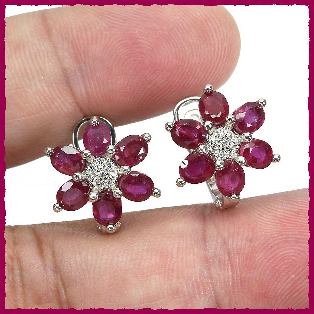 Orecchini pendenti & Orecchini a lobo: RED RUBY, Rubin 925 Silber Ohrringe – Nuovo e nell'imballaggio originale da Oberglatt ZH venduto da Goldfee1 1