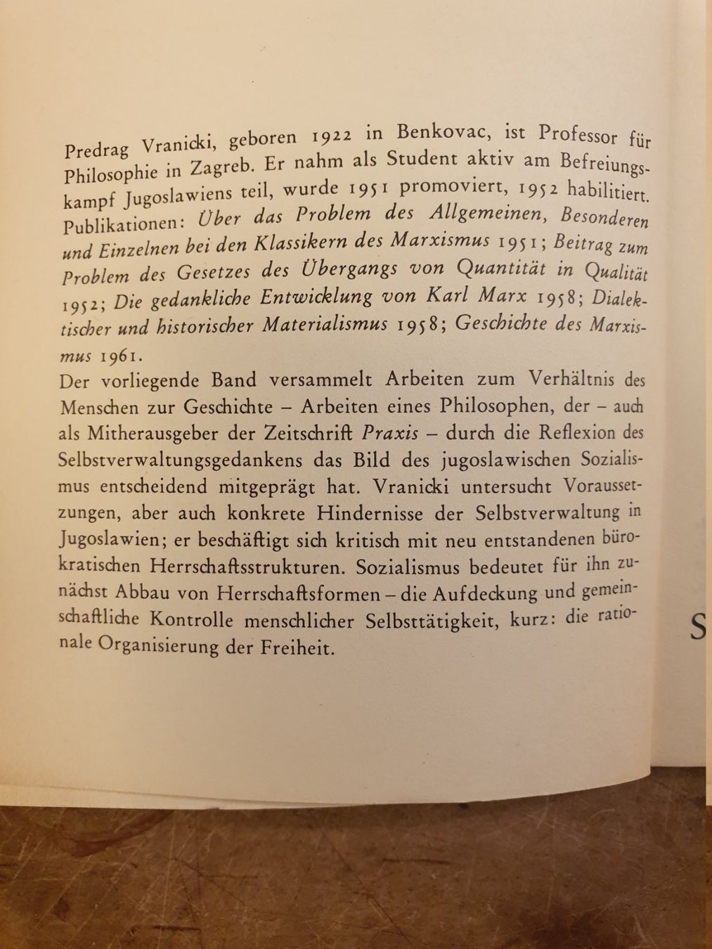 Libri: Mensch und Geschichte - Predrag Vranicki – Usato da Zürich venduto da loosebone 1