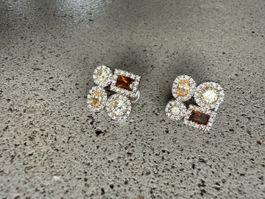 Elegante Ohrclips mit Zirkonia, neuwertig für den Frühling