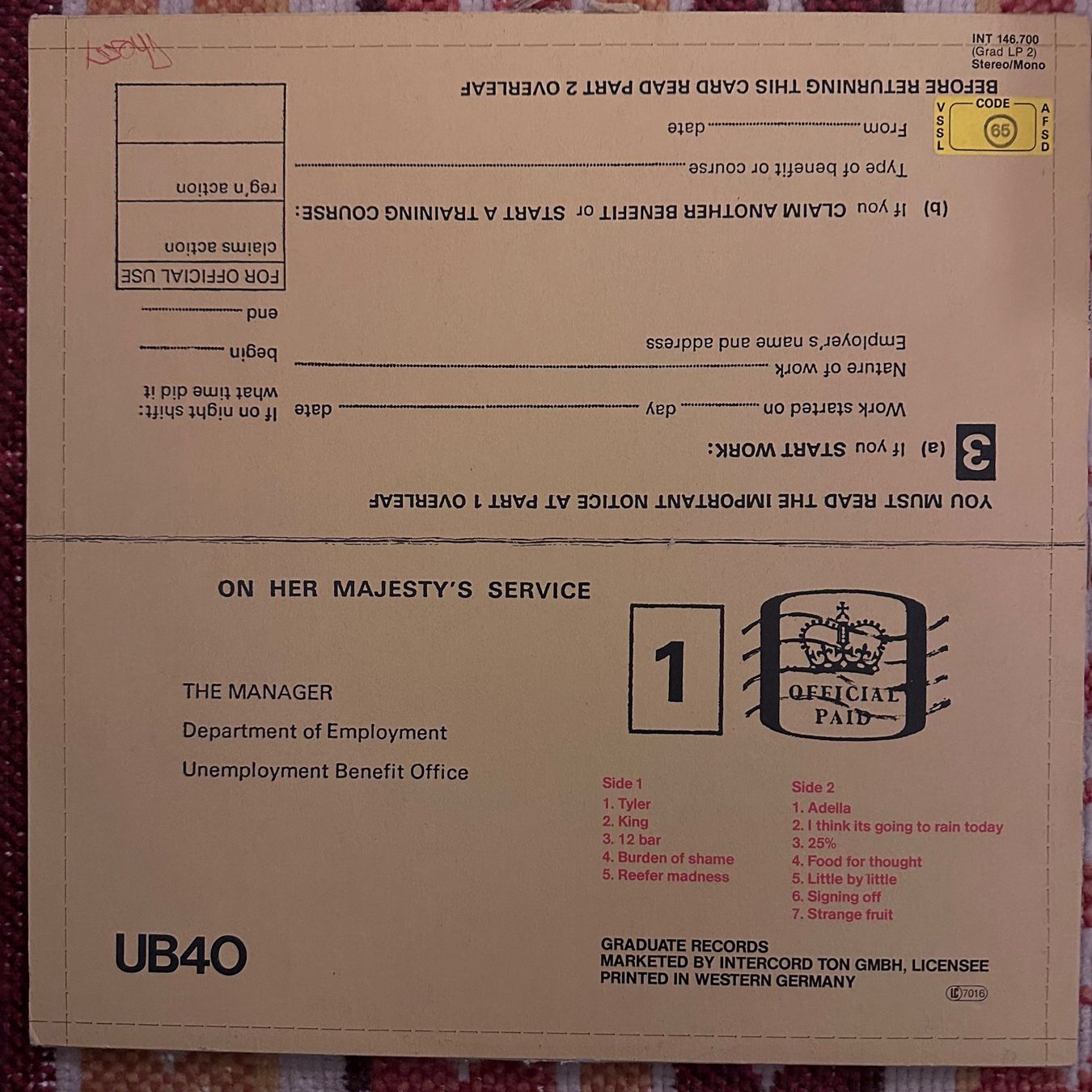 Dischi in vinile: LP - UB40 – Signing Off – Usato da Breganzona venduto da Onairda75 1