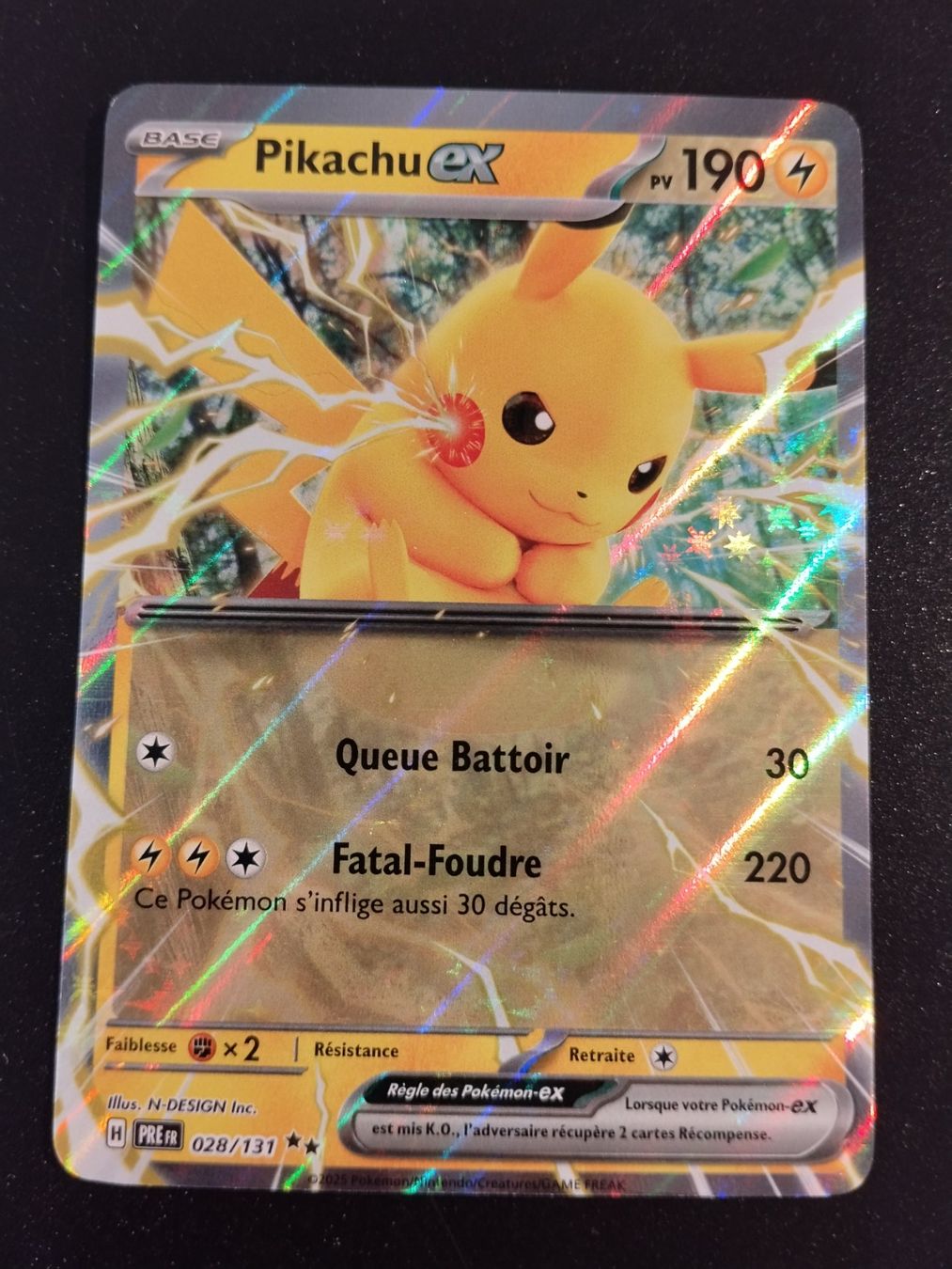 Pokémon Carte collezionabili: Pokémon Évolutions Prismatiques: Pikachu Ex 028/131 FR – Usato da Palézieux-Village venduto da oufoux08