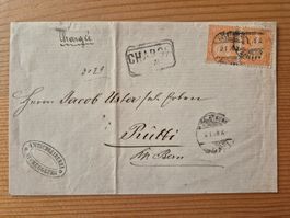 CH-Charge Brief aus 1878 gel. Zustand gemäss Bilder