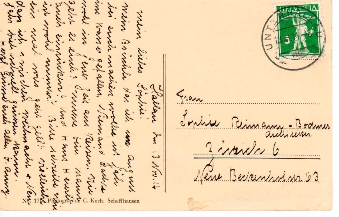 Ansichtskarten: Hallau 1914 – Gebraucht aus Wolhusen von Curver9 1