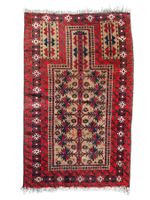 Tapis Baloutch noué main laine. Iran 1950. 141x88 cm