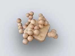 Kugelpyramide – Dekoratives Knobelspiel aus Gummibaumholz
