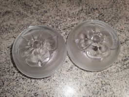 2 KLEINE GLAS SCHALE MIT DECKEL