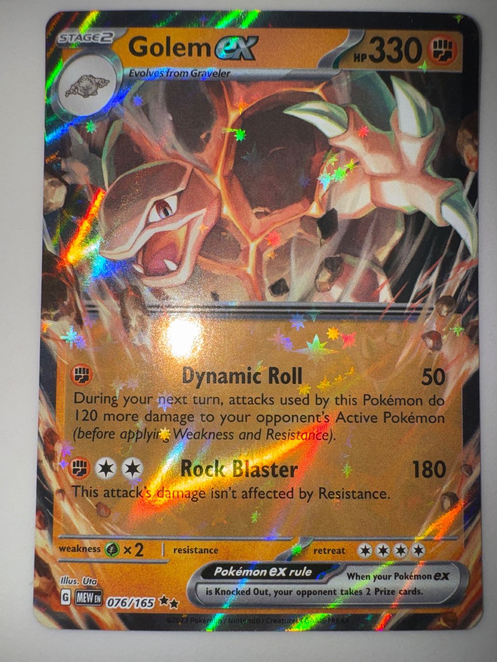 Pokémon Carte collezionabili: Golem ex MEW076 EN - 151 – Nuovo (secondo la descrizione) da Wil SG venduto da Prof.Eich